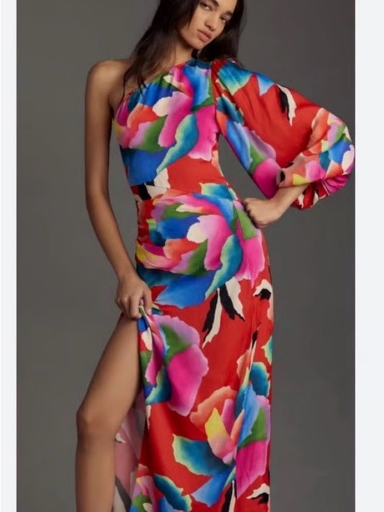 Dresses & Skirts - Vibrant Farm Rio Red One-Shoulder Floral Maxi Dress